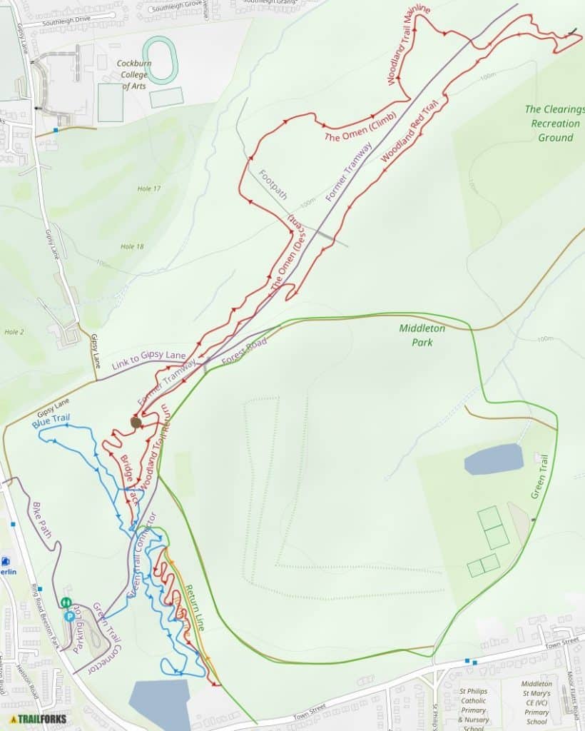 Leeds Urban Bike Park Trail Map